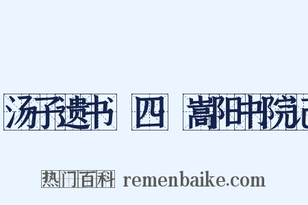 汤子遗书·四·嵩阳书院记是什么意思的图片